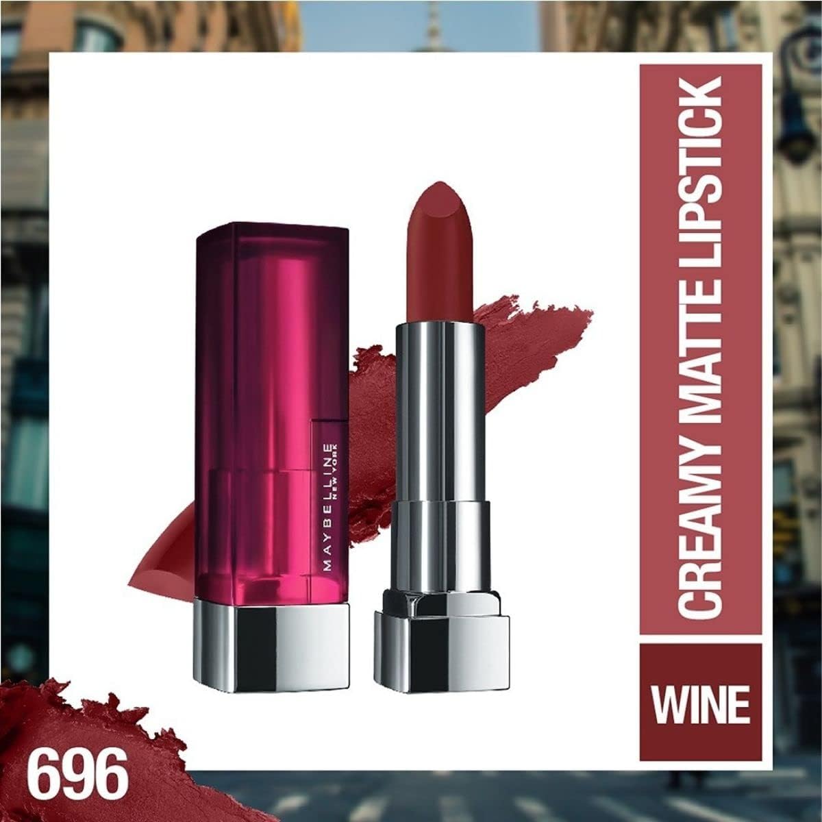 Maybelline ColorSensational Creamy Matte Lipstick Burgundy Blush 696